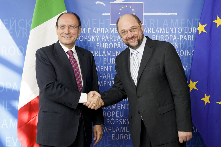 Martin SCHULZ - EP President meets with Renato SCHIFANI - President of the Italian Senate