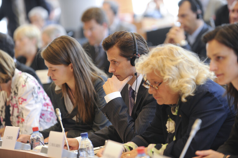 Photo 1 : Tiziano MOTTI in a meeting at the EP in Brussels