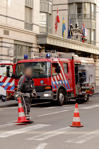 Fotografija 7: Intervention of firefighters near the EP in Brussels.