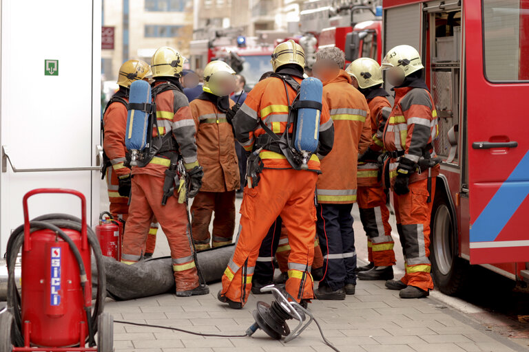 Fotografija 4: Intervention of firefighters near the EP in Brussels.