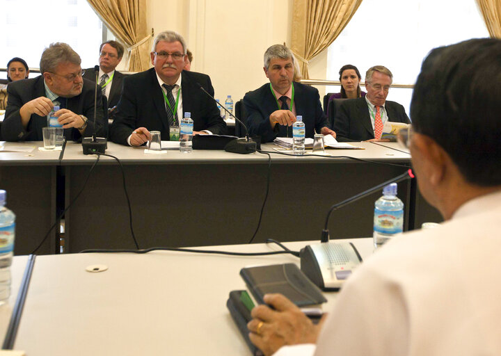 Fotografi 45: Nay Pyi Taw- Myanmar, 28 February 2012.  REUNION OF THE MEMBERS FROM THE EUROPEAN PARLIAMENT WITH CHAIRMAN OF THE PYITHU HLUTTAW, U HLA MYINT OO.