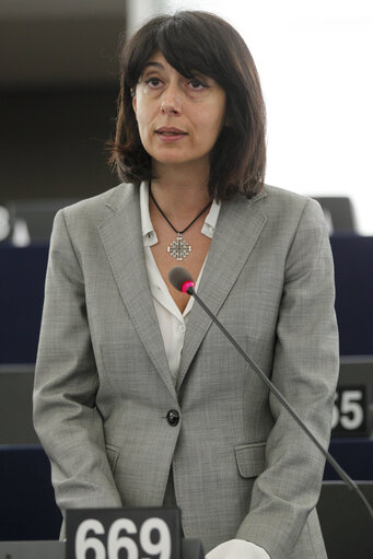 Fotografie 25: Plenary Session Week 19           Meps in Strasbourg Hemicycle