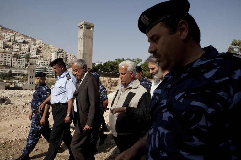 EP members visit a Palestinian police training base in the West Bank city of Nablus