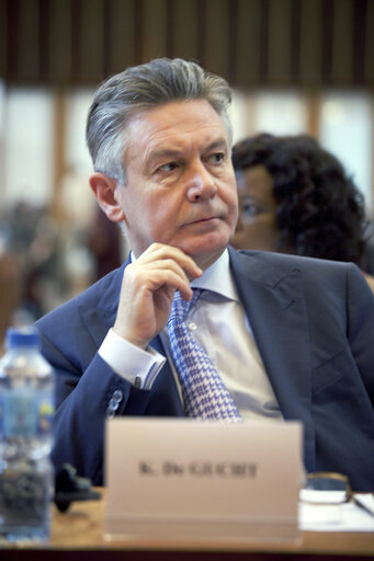 Φωτογραφία 16: Karel De Gutch, Member of the Comission with special responsibility for International Trade is attending the 20th ACP-EU Joint Parliamentary Assembly in Kinshasa on December 4, 2010 . AFP PHOTO / GWENN DUBOURTHOUMIEU