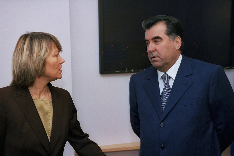 Fotografija 7: President of the Republic of Tajikistan visits the European Parliament