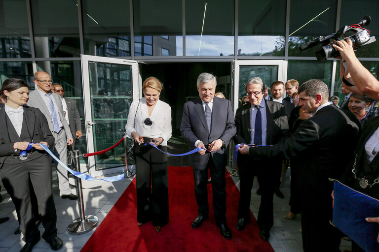 Foto 9: Inauguration of the Havel building by Antonio TAJANI - EP President and Dagmar HAVLOVA, wife of former Czech President Vaclav HAVEL