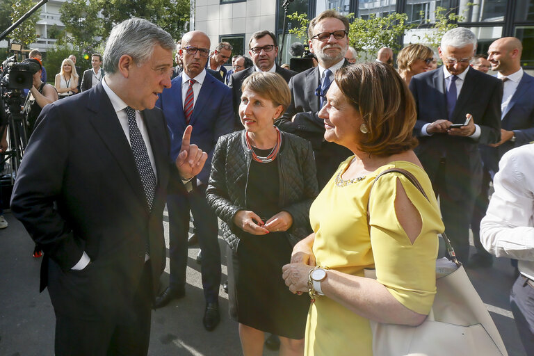 Fotogrāfija 1: Inauguration of the Havel building by Antonio TAJANI - EP President and Dagmar HAVLOVA, wife of former Czech President Vaclav HAVEL