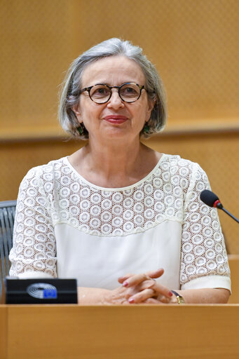 Mireille D'ORNANO in the European Parliament in Brussels