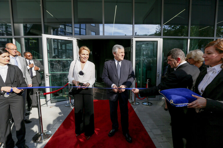 Foto 7: Inauguration of the Havel building by Antonio TAJANI - EP President and Dagmar HAVLOVA, wife of former Czech President Vaclav HAVEL