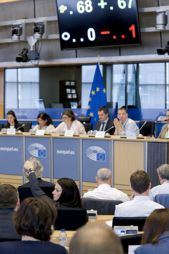 Снимка 4: ENVI Committee meeting. Vote on Greenhouse gas (GHG) emissions from the land use and forestry sector post-2020