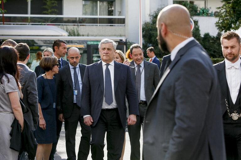 Fotogrāfija 4: Inauguration of the Havel building by Antonio TAJANI - EP President and Dagmar HAVLOVA, wife of former Czech President Vaclav HAVEL