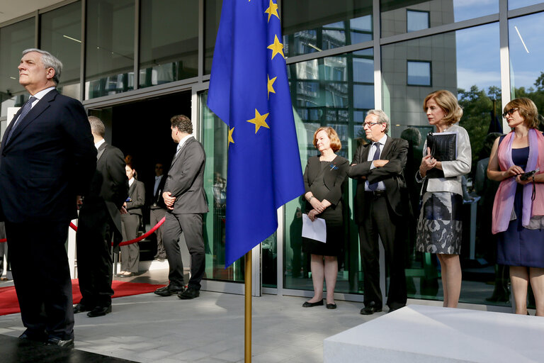 Foto 28: Inauguration of the Havel building by Antonio TAJANI - EP President and Dagmar HAVLOVA, wife of former Czech President Vaclav HAVEL