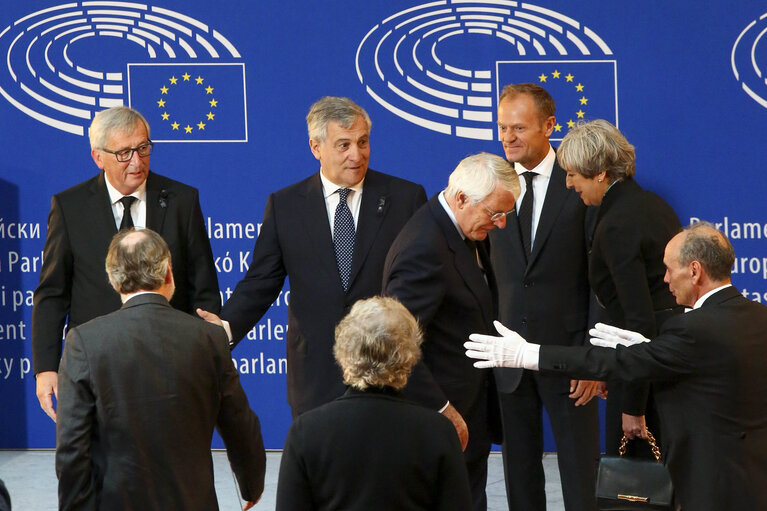 Nuotrauka 13: European Ceremony of Honour for Dr. Helmut KOHL, Former Chancellor of the Federal Republic of Germany and Honorary Citizen of Europe (1930 - 2017) at the European Parliament in Strasbourg- Arrival