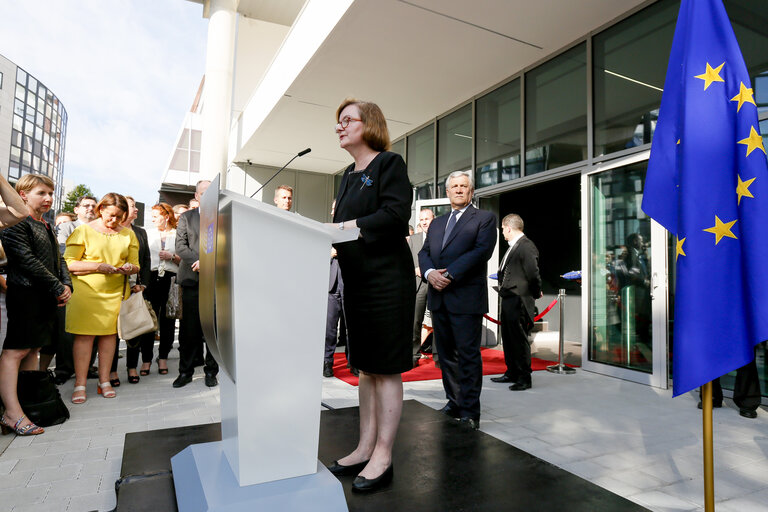 Foto 26: Inauguration of the Havel building by Antonio TAJANI - EP President and Dagmar HAVLOVA, wife of former Czech President Vaclav HAVEL