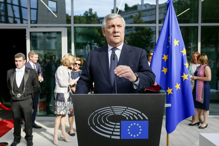 Foto 41: Inauguration of the Havel building by Antonio TAJANI - EP President and Dagmar HAVLOVA, wife of former Czech President Vaclav HAVEL