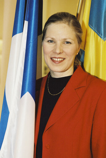 Foto 1: Portrait of MEP Marjo MATIKAINEN-KALLSTROM at the European Parliament in Brussels