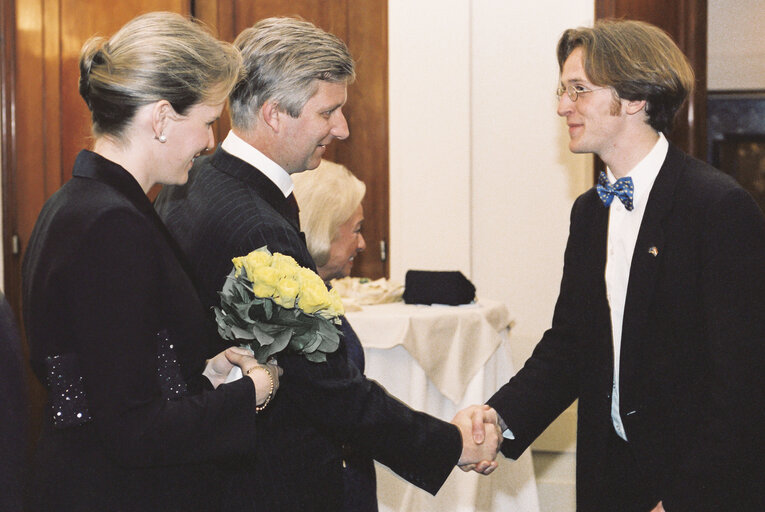 Visit of Prince Philippe and Princess Mathilde of Belgium at the European Parliament in Brussels