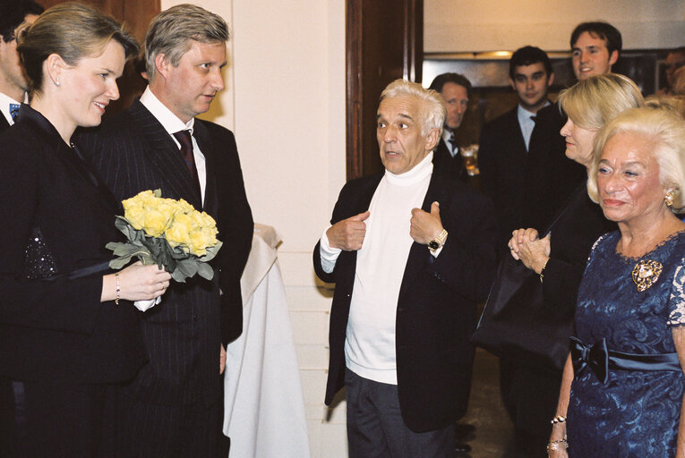 Visit of Prince Philippe and Princess Mathilde of Belgium at the European Parliament in Brussels