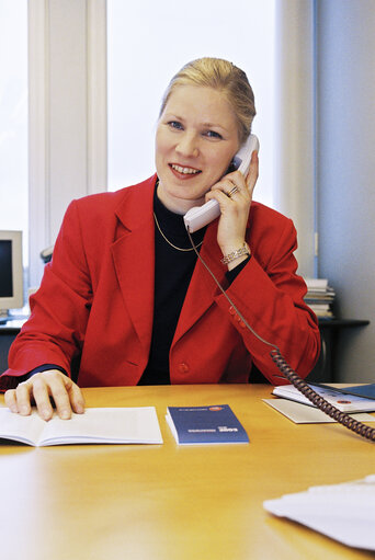 Portrait of MEP Marjo MATIKAINEN-KALLSTROM at the European Parliament in Brussels