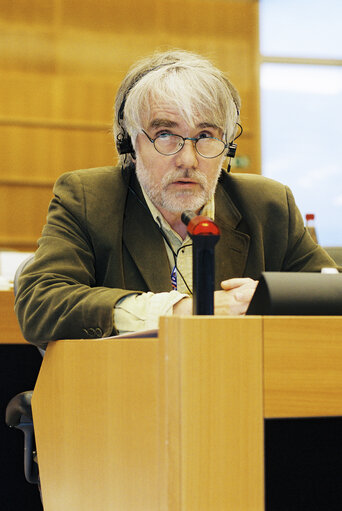 MEP Per GAHRTON attends a meeting in Brussels