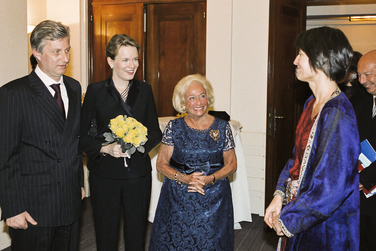 Visit of Prince Philippe and Princess Mathilde of Belgium at the European Parliament in Brussels