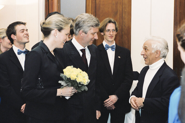 Visit of Prince Philippe and Princess Mathilde of Belgium at the European Parliament in Brussels
