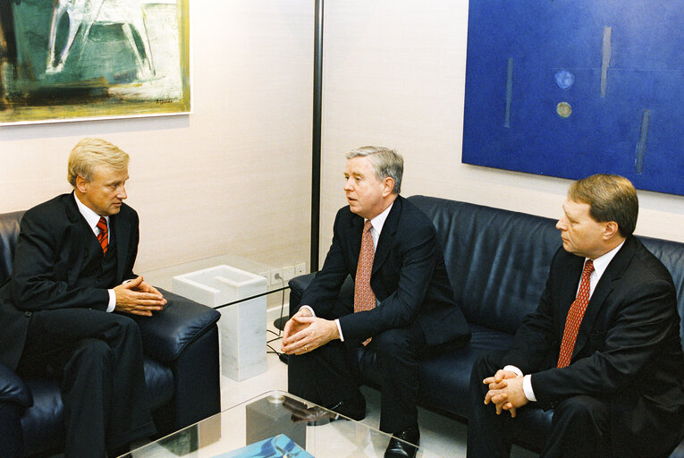 Pat COX EP President meets Ole von BEUST and Georg JARZEMBOWSKI