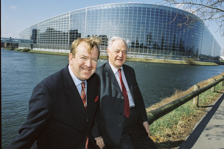 MEPs Struan STEVENSON and John PURVIS at the European Parliament in Strasbourg