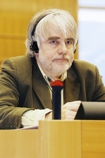 MEP Per GAHRTON attends a meeting in Brussels