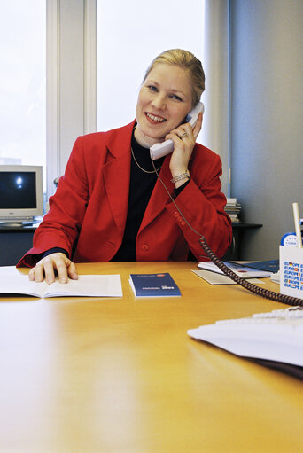 Portrait of MEP Marjo MATIKAINEN-KALLSTROM at the European Parliament in Brussels