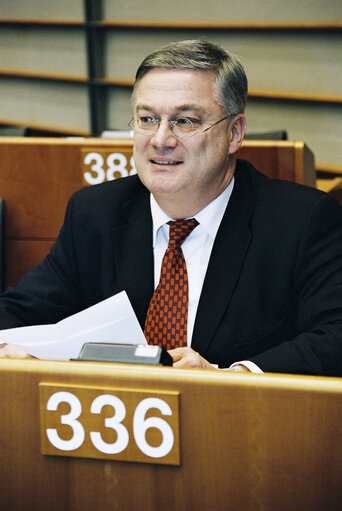 Portrait of MEP Hans KRONBERGER at the European Parliament in Brussels