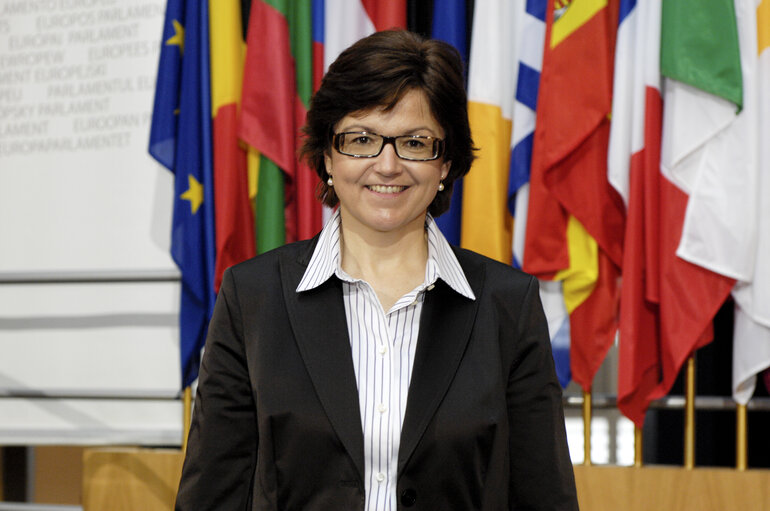 Portrait of MEP Ingeborg Grässle in Strasbourg