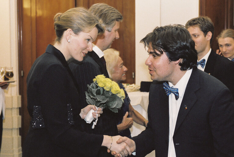 Visit of Prince Philippe and Princess Mathilde of Belgium at the European Parliament in Brussels