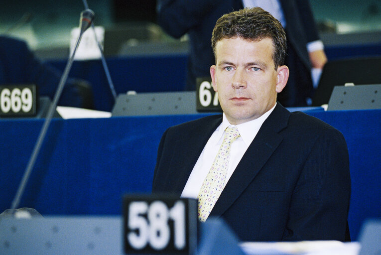 Foto 1: MEP Koenraad DILLEN attends a plenary session in Strasbourg