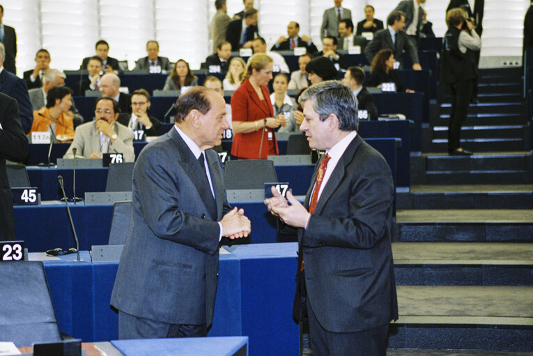 Foto 47: Plenary session in Strasbourg - Statement by Italian Prime Minister to present the programme of the Italian Presidency of the Council