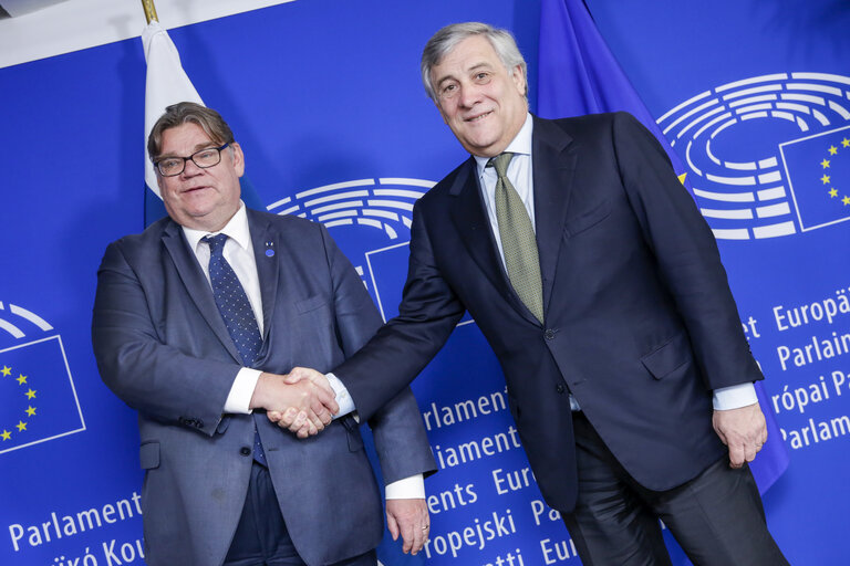 Antonio TAJANI - EP President meets with Timo SOINI, Minister for Foreign Affairs of Finland