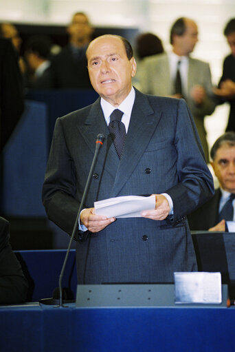 Foto 5: Plenary session in Strasbourg - Statement by Italian Prime Minister to present the programme of the Italian Presidency of the Council