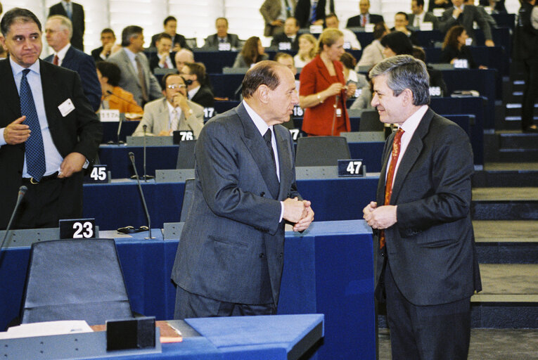 Foto 8: Plenary session in Strasbourg - Statement by Italian Prime Minister to present the programme of the Italian Presidency of the Council