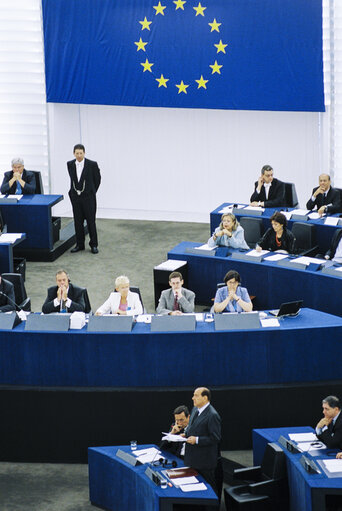 Foto 9: Plenary session in Strasbourg - Statement by Italian Prime Minister to present the programme of the Italian Presidency of the Council