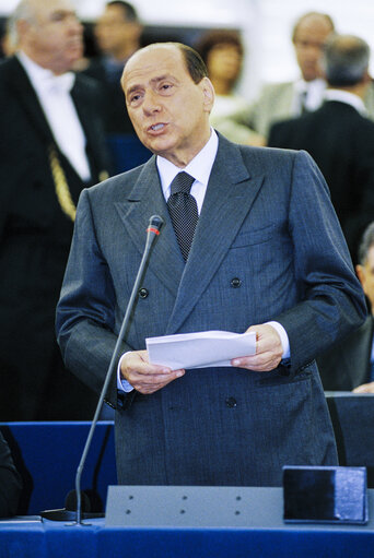 Foto 10: Plenary session in Strasbourg - Statement by Italian Prime Minister to present the programme of the Italian Presidency of the Council