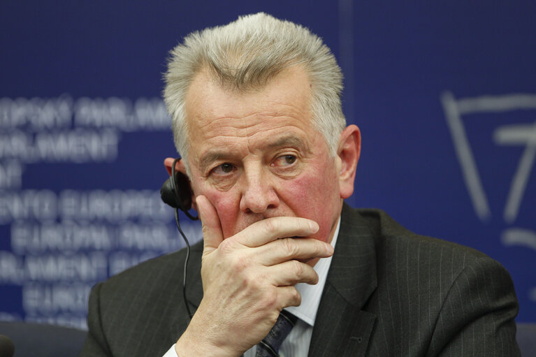 Fotogrāfija 4: Conference de presse de Pal Schmitt, President de la Hongrie et Jerzy Buzek, President du Parlement Europeen