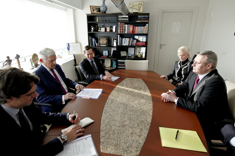 EP President Jerzy Buzek meets Mikhail Kasyanov former Prime Minister of Russia