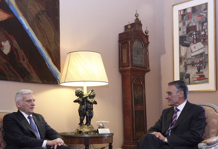 Fotagrafa 20: President of the European Parliament Jerzy Bruzek, meets Portuguese President, Aninbal Cavaco Silva at Belem Palace in Lisbon on February 18, 2011.