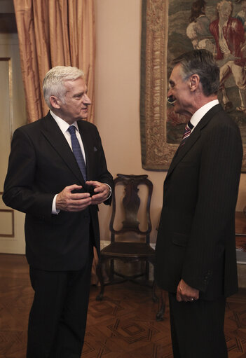 Fotagrafa 25: President of the European Parliament Jerzy Bruzek, meets Portuguese President, Aninbal Cavaco Silva at Belem Palace in Lisbon on February 18, 2011.