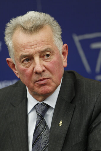 Fotogrāfija 8: Conference de presse de Pal Schmitt, President de la Hongrie et Jerzy Buzek, President du Parlement Europeen