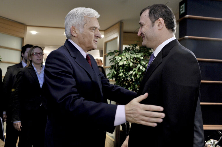 Fotografia 2: Meeting Jerzy Buzek EP President with Vlad Filat, Prime Minister of the Republic of Moldova