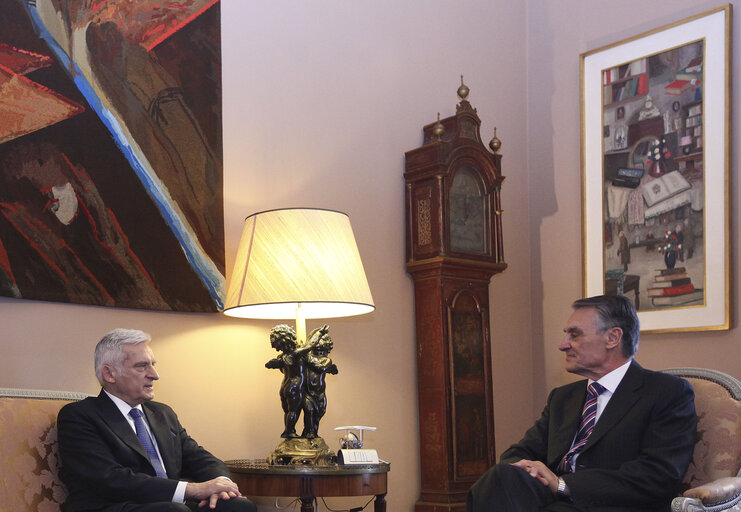 Fotagrafa 19: President of the European Parliament Jerzy Bruzek, meets Portuguese President, Aninbal Cavaco Silva at Belem Palace in Lisbon on February 18, 2011.