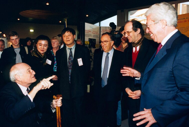 The 1998 Sakharov Prize is awarded to Ibrahim Rugova during a ceremony marking the 10th anniversary of the Sakharov Prize