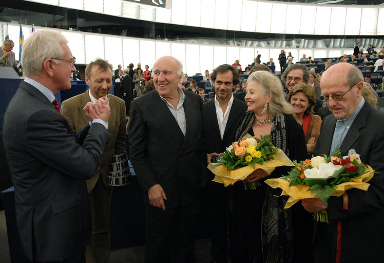 The Lux Prize 2007 is awarded to Fatih Akin for the film Auf der anderen Seite (The Edge of Heaven) during a ceremony in Strasbourg