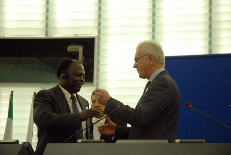 The 2007 Sakharov Prize is awarded to Salih Mahmoud Osman during a ceremony in Strasbourg
